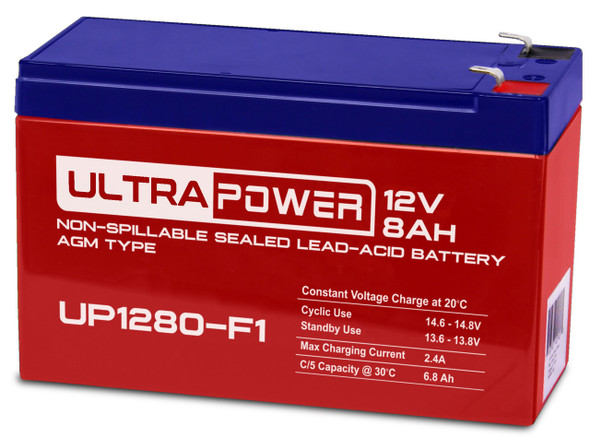 ULTRAPOWER UP1280-F1 12V 8Ah F1 AGM Rechargeable Battery