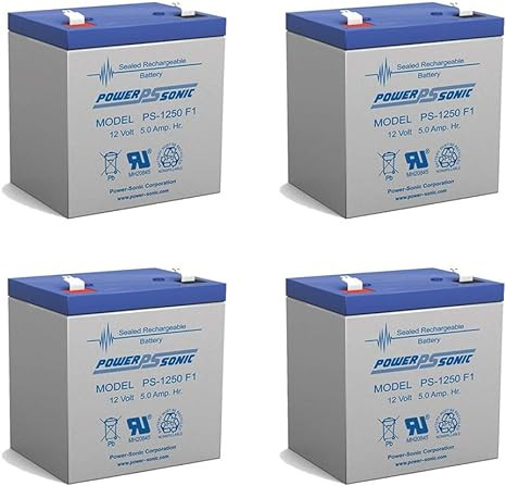 Power-Sonic 12V 5Ah Replacement for Genesis Datasafe NPX-25TFR - 4 Pack