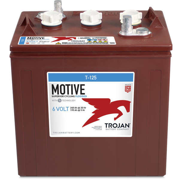Trojan Motive T-125 UT 6V 240Ah Deep Cycle Flooded Battery (Group GC2)