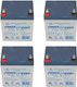 Power-Sonic PS-1250F1 12V 5Ah F1 AGM Rechargeable Battery - 4 Pack