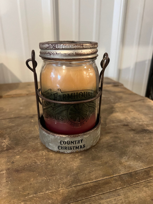 Classic Farmhouse Country Christmas Candle