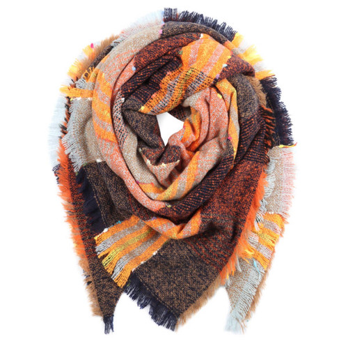 Brown And Orange Blanket Scarf