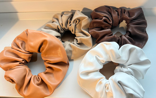 Leather Scrunchies