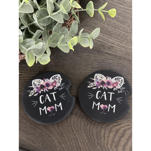 Cat Mom Neoprene Car Coasters Cat Mom Neoprene Car Coasters