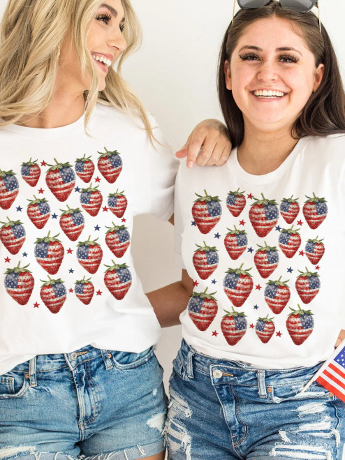 Strawberry Flag Tee Shirt