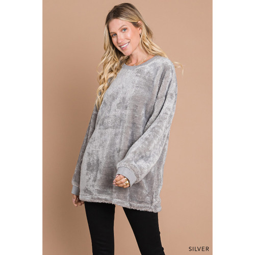 Fuzzy Silver Pullover