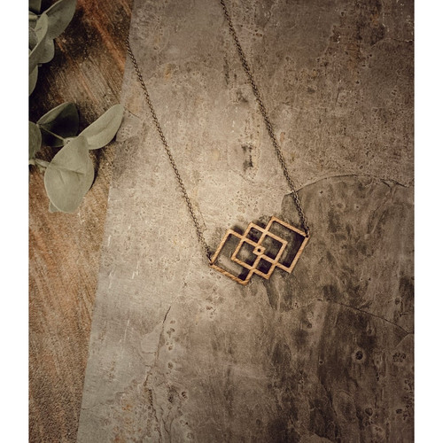Geometric Square Birch Necklace Geometric Square Birch Necklace