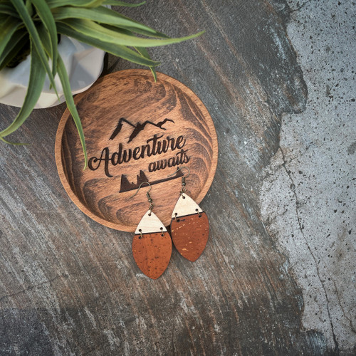 Spice Cork & Maple Wood Earrings Spice Cork & Maple Wood Earrings
