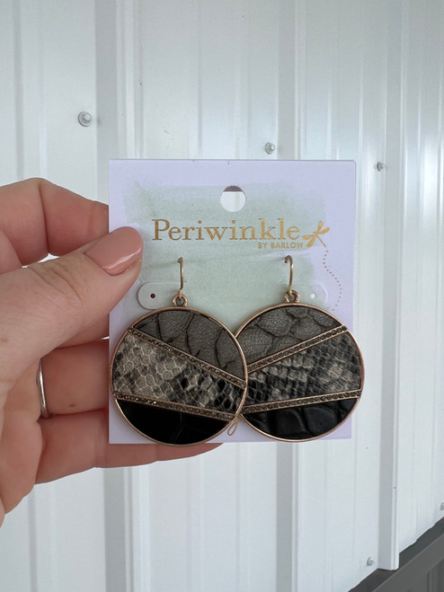 Periwinkle Animal Print Disc Earrings