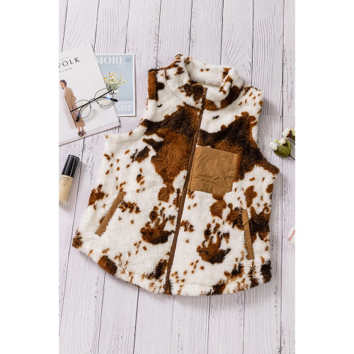 Brown Cow Print Vest Brown Cow Print Vest
