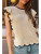 Beige & Black Frilly Trim Knit Top