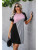 Pink Color Block T-shirt Dress