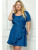 Denim Wrap Bubble Sleeve Dress