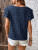 Navy Blue Double Layered Ruffle Sleeve Top