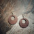 Big Hoop Walnut Wood Earrings