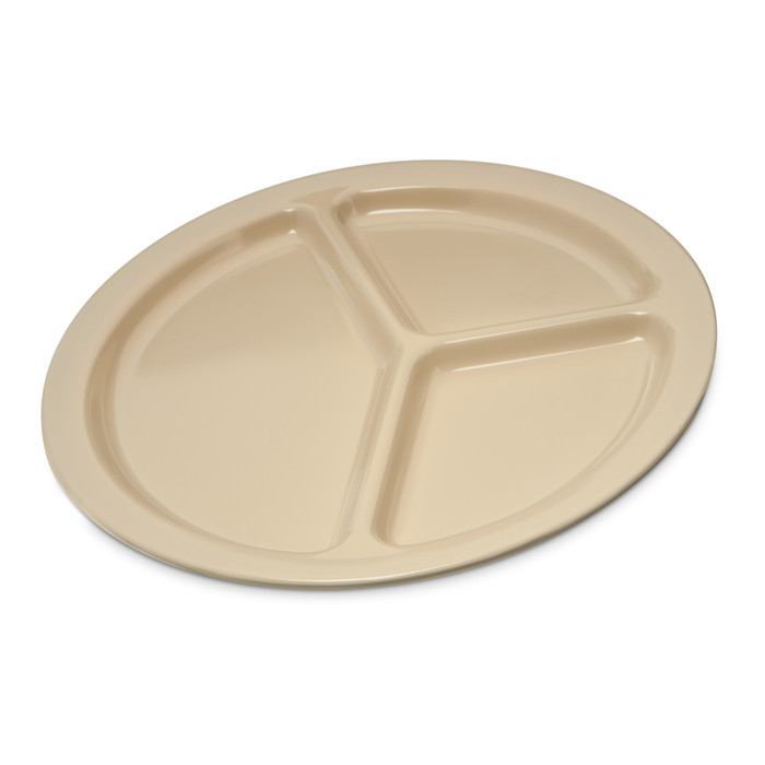 Carlisle | 10" 3-Comp Plate, Tan