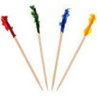 Winco | Pick Frill Wood Asstd Colors 3 Inch