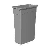 Continental | 23 Gallon Gray Rectangular Wall Hugger / Slim Trash Can