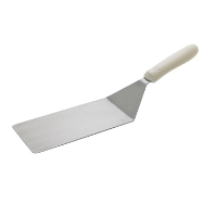 Winco | 8" x 4" Turner with White Polypropylene Handle,