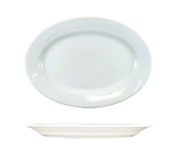 International Tableware | 9-3/8" Oval Platter, European White (Case of 24)