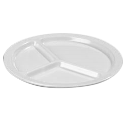 Carlisle | 10" 3-Comp Plate, White