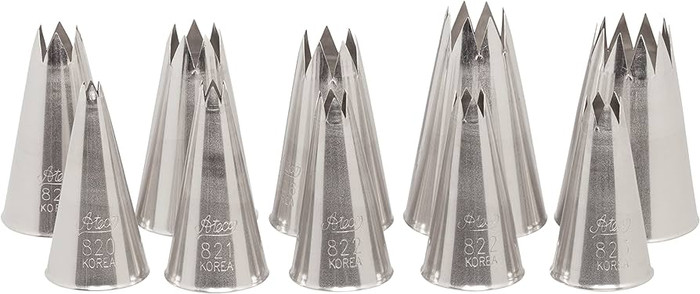 AUGUST THOMSEN | 830 Open Star 10-Piece Decorating Pastry Tube Set