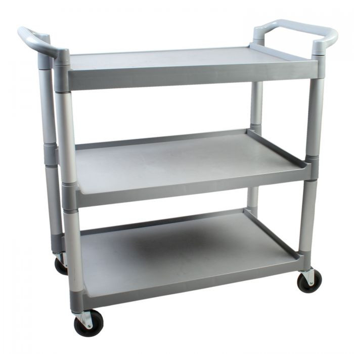 Thunder Group | 3 Level Plastic Utility Cart, Grey