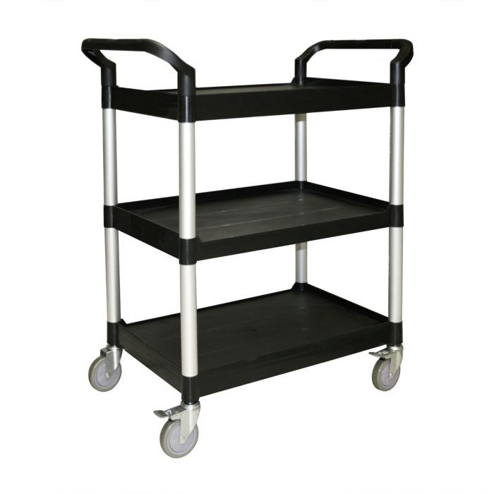 Thunder Group | 3 Level Plastic Utility Cart, Black