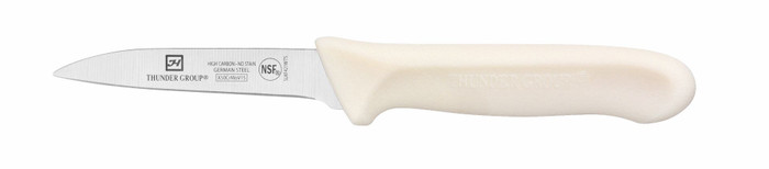 Thunder Group | 3-1/4" Paring Knife Set with White Handles (2-Pack)
