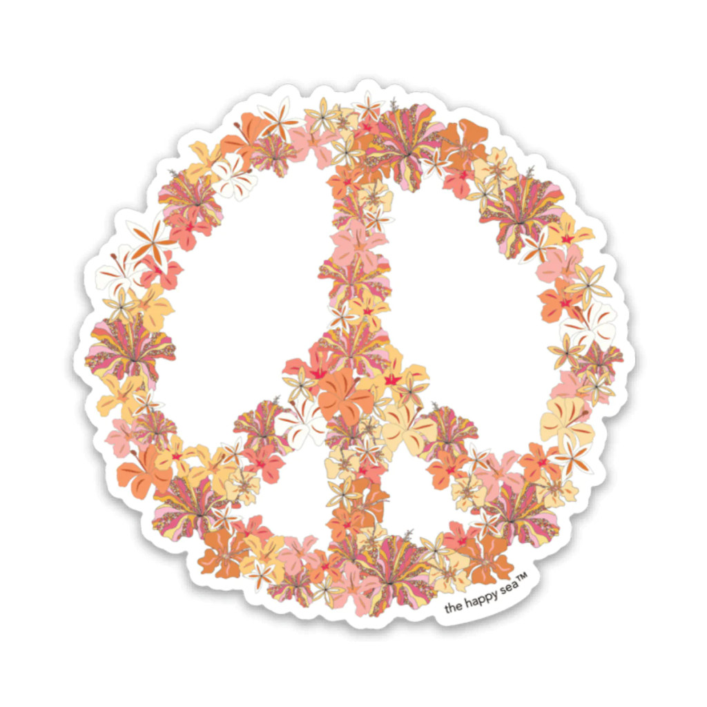 3" Hibiscus Peace Vinyl Sticker