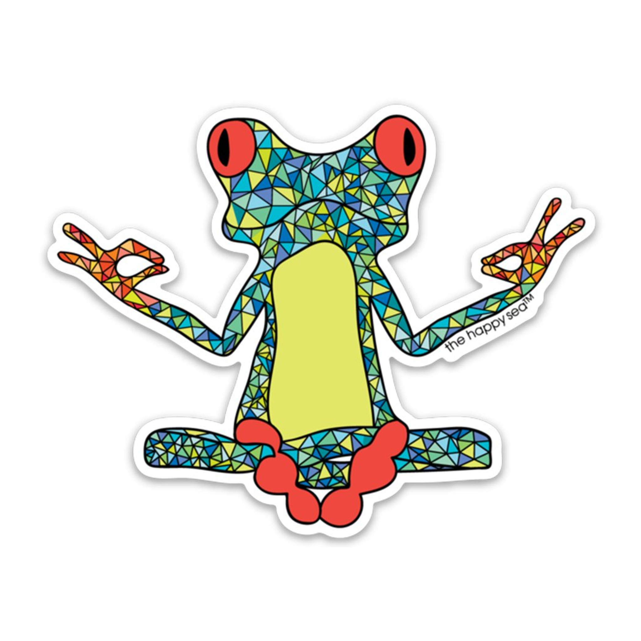 3 Yoga Frog Vinyl Sticker