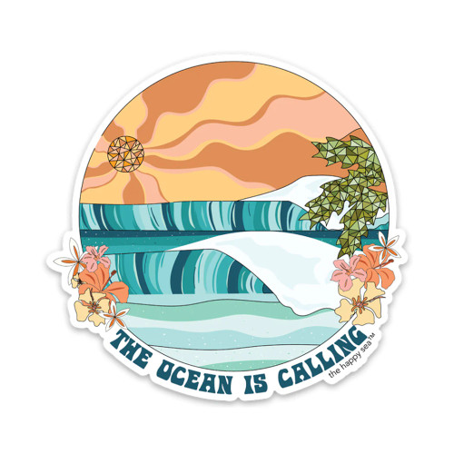 4" The Ocean Is Calling Vinyl Sticker