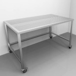 HD SS Table Perf Top w/Casters 24x72x36