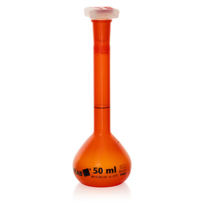Volumetric Flask, PMP, VITLAB UV-protect, Class A, 50 mL Volumetric Flask, PMP, VITLAB UV-protect, Class A, 50 mL