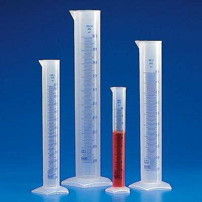 Graduated cylinder, 500mL, PP 12/CS Printed Graduations CS