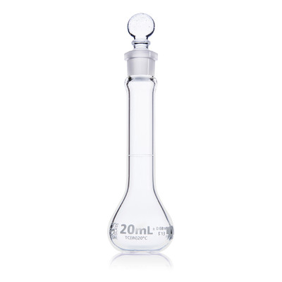 Flask, Volumetric, Glass, 20mL Wide Mouth, Class A, TC, ASTM E288 Flask, Volumetric, Glass, 20mL Wide Mouth, Class A, TC, ASTM E288