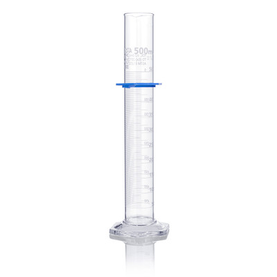 Cylinder, Graduated, Glass, 500mL Class A, TD, Dual Grads, ASTM E1272 Cylinder, Graduated, Glass, 500mL Class A, TD, Dual Grads, ASTM E1272