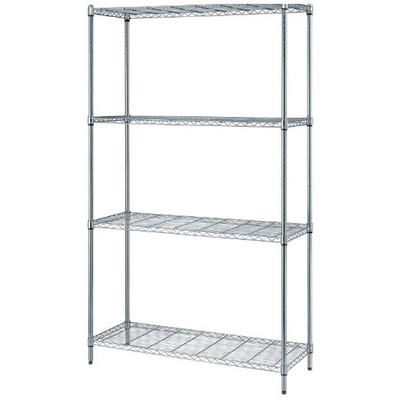 Wire Shelving Unit, Chrome,  18"W X 48"L X 72"H, all in one box