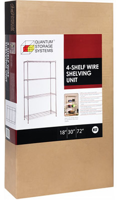 Wire Shelving Unit, Chrome,  24"W X 36"L X 72"H, all in one box