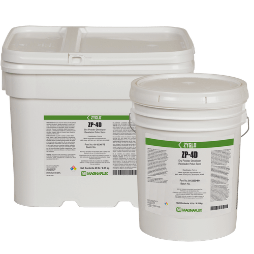 Magnaflux Zyglo ZP-4D dry powder developer in 10 and 20 pound pails