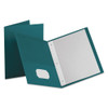 Twin-pocket Folders With 3 Fasteners, Letter, 1/2" Capacity, Teal, 25/box