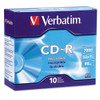 Cd-r Discs, 700mb/80min, 52x, W/slim Jewel Cases, Silver, 10/pack