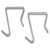 Single Sided Partition Garment Hook, Silver, Steel, 2/pk