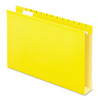 Extra Capacity Reinforced Hanging File Folders With Box Bottom, Legal Size, 1/5-cut Tab, Yellow, 25/box