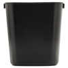 Deskside Plastic Wastebasket, Rectangular, 3.5 Gal, Black