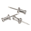 Aluminum Head Push Pins, Aluminum, Silver, 1/2", 100/box