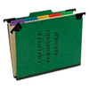 Hanging Style Personnel Folders, 1/3-cut Tabs, Center Position, Letter Size, Green