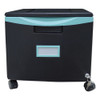 Single-drawer Mobile Filing Cabinet, 14.75w X 18.25d X 12.75h, Black/teal