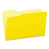 Colored File Folders, 1/3-cut Tabs, Legal Size, Yellowith Light Yellow, 100/box