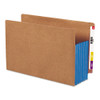 Redrope Drop-front End Tab File Pockets W/ Fully Lined Colored Gussets, 5.25" Expansion, Legal Size, Redrope/blue, 10/box